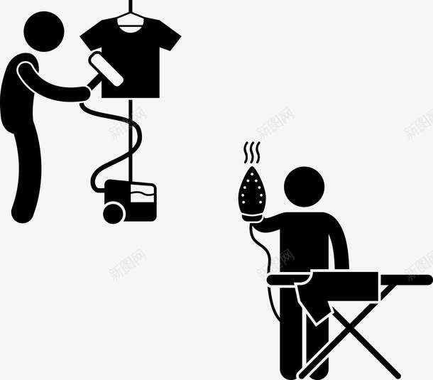 卡通可爱人物图标熨烫机熨烫衣服png_新图网 https://ixintu.com 人物图标 卡通 可爱 挂烫机 熨烫机 熨烫衣服