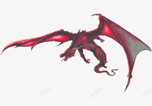 红色凶猛巨龙png免抠素材_新图网 https://ixintu.com 凶猛 巨龙 游戏设计素材 红色 魔幻生物
