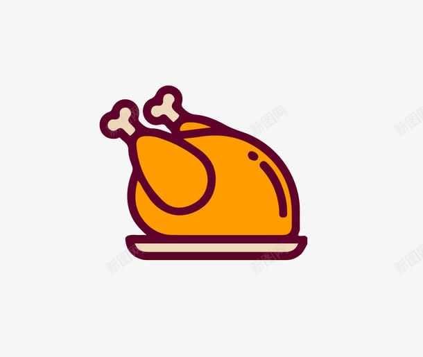 一盘整鸡图标png_新图网 https://ixintu.com icon 卡通手绘 图案图标 扁平设计 手绘 手绘鸡排 肉类食物 鱼肉 鸡排 鸡肉 鸡腿 鸡鸭鱼肉 鸭肉