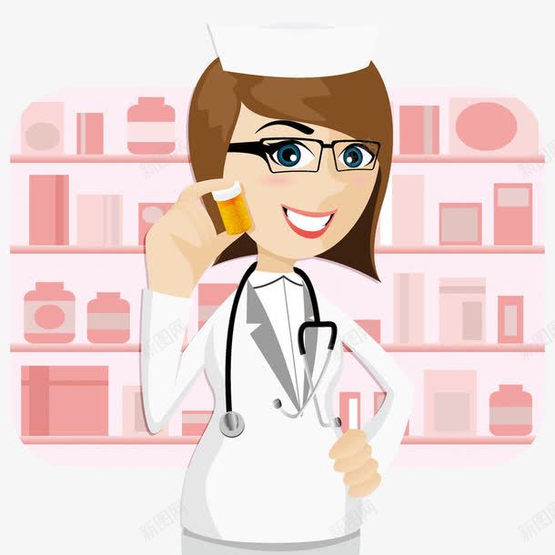 com 人物 医生 卡通 女 急诊 药房