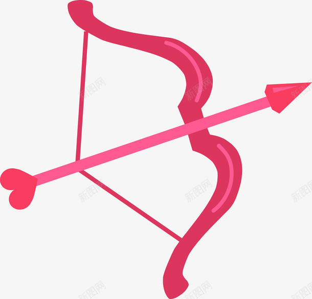红色卡通爱心弓箭矢量图ai免抠素材_新图网 https://ixintu.com 卡通弓 卡通弓箭 弓箭 桃心 爱心 爱情 爱神之箭 矢量图