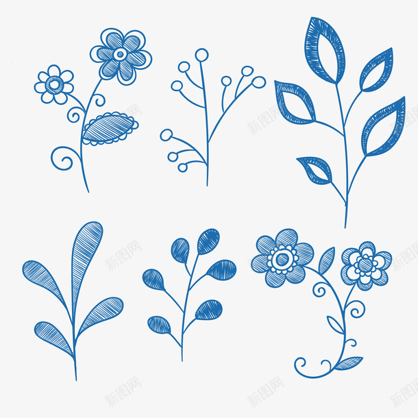 蓝色手绘植物片免费下矢量图ai免抠素材_新图网 https://ixintu.com AI 叶子 手绘植物 格子文本 生物世界 花草 草 蓝色手绘植物矢量素材图片免费下载免费下载 蓝色花卉 设计 矢量图
