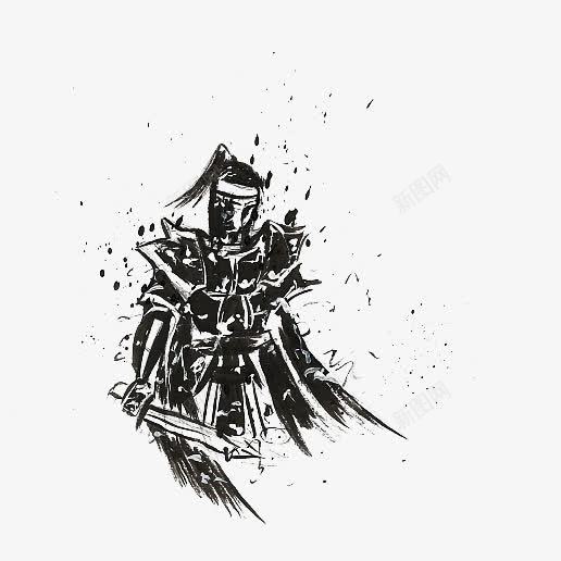 黑白水墨画剑客png免抠素材_新图网 https://ixintu.com 中国风 剑客 古典 手绘 武侠 武功 武士 水墨 水墨剑客 江湖 男剑客