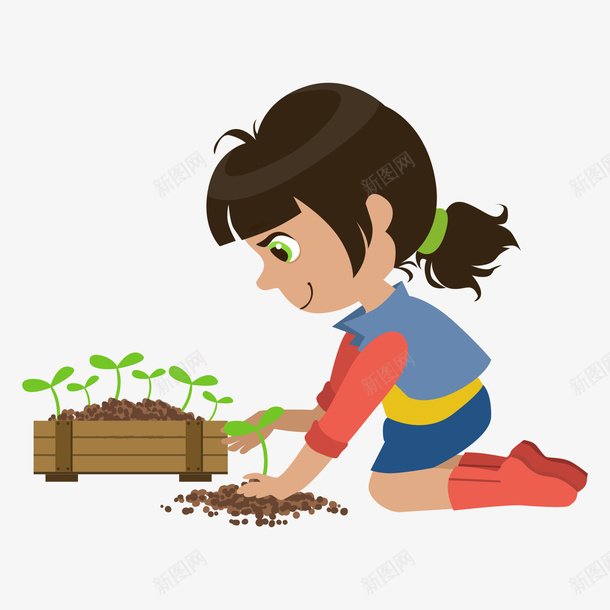 植树节女孩栽培树苗矢量图ai免抠素材_新图网 https://ixintu.com 卡通 女孩 树苗 栽培 植树节 泥土 环保 种植 绿色 认真 矢量图