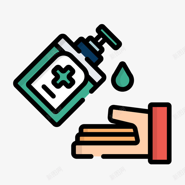 洗手液清洁图标psd_新图网 https://ixintu.com 卫生 手势 手部消毒 水滴 洗手宣传海报 洗手液 清洁图标 瓶子 矢量洗手图 设计