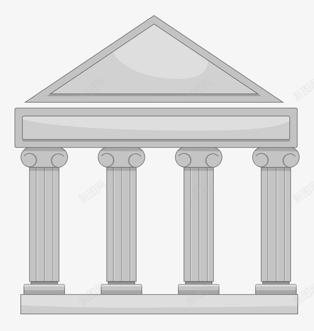 大理石柱廊手绘插画png免抠素材_新图网 https://ixintu.com 大理石柱廊手绘插画 希腊大理石 建筑 方形底座 法律基座 画廊 罗马宫殿