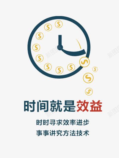 时间就是效益png免抠素材_新图网 https://ixintu.com 商务 寓意 效率 效益 教育意义 时钟 时间 时间就是金钱 金钱