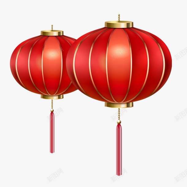 春节红色灯笼节日元素png免抠素材_新图网 https://ixintu.com 元素 春节 灯笼 红色 节日