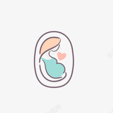卡通孕妇图标图标
