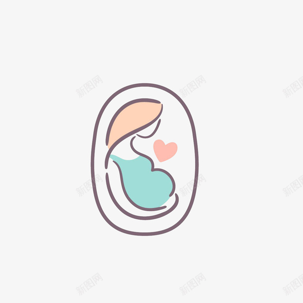 卡通孕妇图标png_新图网 https://ixintu.com 卡通图标 孕妇图标 扁平化图标 清新风