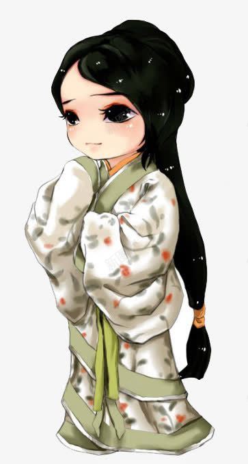 白衣少女汉服q版png免抠素材_新图网 https://ixintu.com 少女 汉服少女 白衣