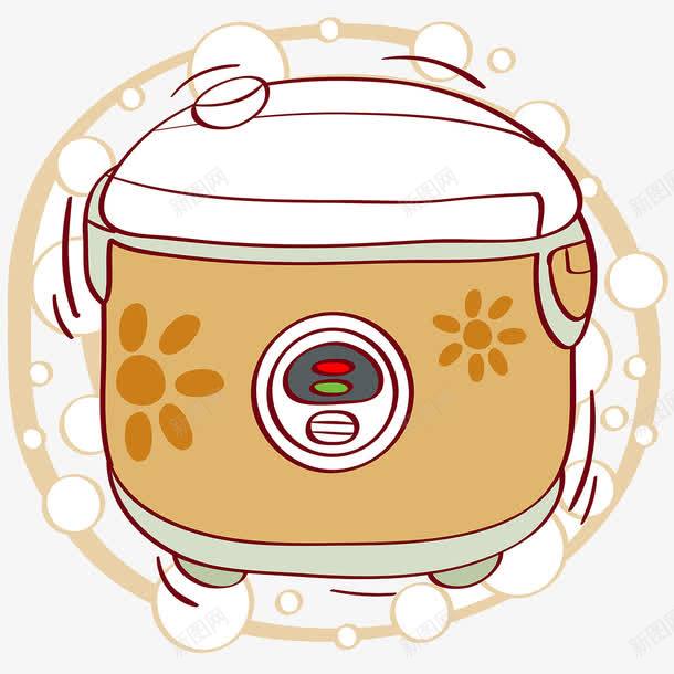电饭锅插画png免抠素材_新图网 https://ixintu.com 厨卫电器 插画 煮饭 电锅 电饭锅