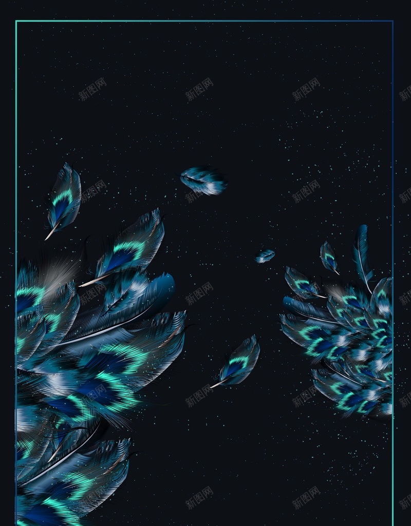 奢华房地产海报背景jpg设计背景_新图网 https://ixintu.com 品质 奢华 孔雀 房地产 精致 羽毛 蓝绿色 轻奢 高贵 高雅