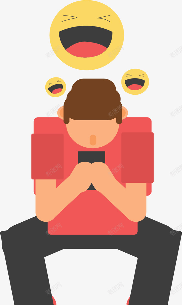 低头族看网络笑话矢量图ai免抠素材_新图网 https://ixintu.com 低头族 玩手机 玩手机的人 看笑话 矢量png 网络笑话 矢量图