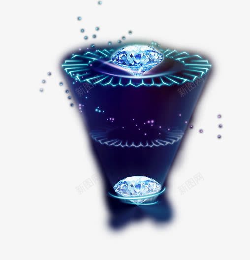 h5炫彩钻石png免抠素材_新图网 https://ixintu.com 星星点点 炫酷 蓝宝石