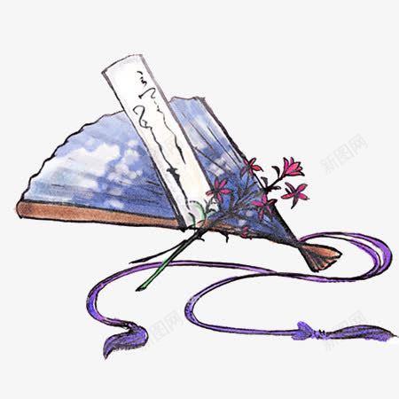 和风扇子唯美png免抠素材_新图网 https://ixintu.com 和风 唯美 扇子 手绘
