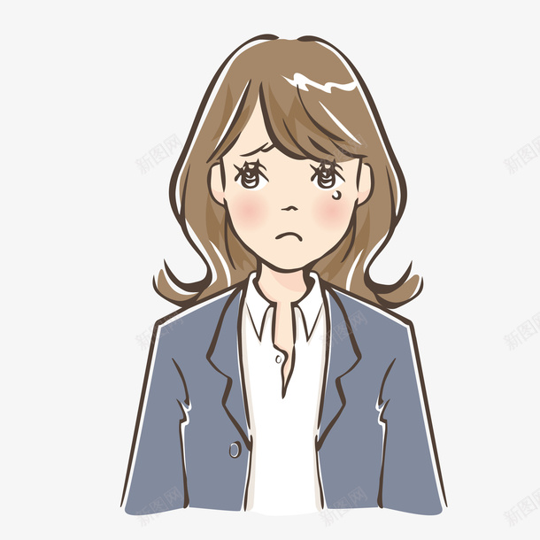 委屈的女生矢量图eps免抠素材_新图网 https://ixintu.com 免扣PNG 创意 女青年 委屈 工作 手绘 时尚 流泪 流泪的小女孩 矢量图 难过