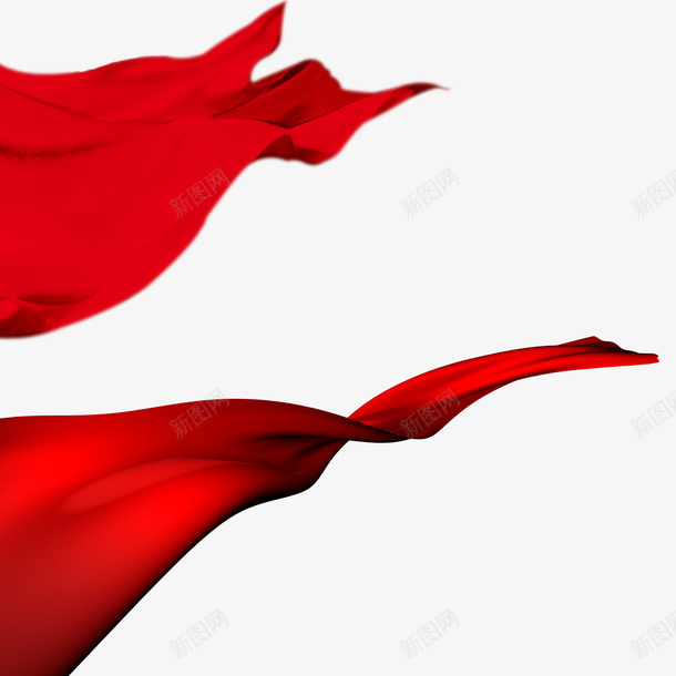 大红丝带间隔条png免抠素材_新图网 https://ixintu.com 幕布 彩带 海报 网页 间隔条