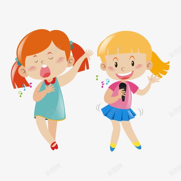 卡通漂亮女孩唱歌png免抠素材_新图网 https://ixintu.com 卡通 可爱 合唱 唱歌 女孩 孩子 孩子唱歌 挥手 漂亮 演奏 节目 表演