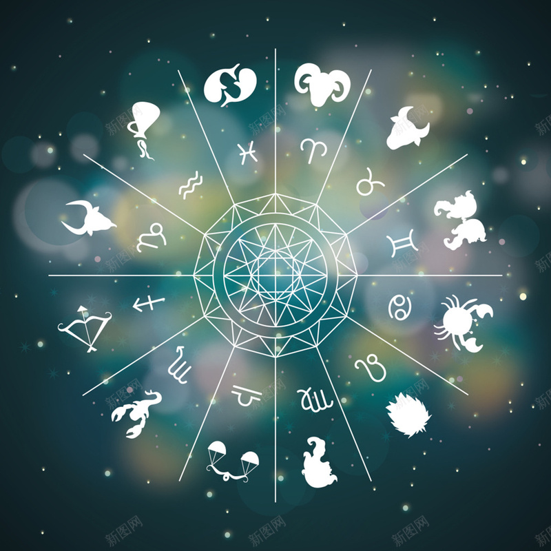 十二星座时间图背景jpg设计背景_新图网 https://ixintu.com 十二星座 时间表 星座 梦幻 浪漫