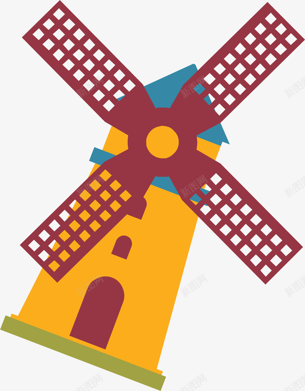 旅游磨坊手绘卡通户外png免抠素材_新图网 https://ixintu.com 免抠PNG 建筑 旅游 欧洲 磨坊 荷兰 风磨