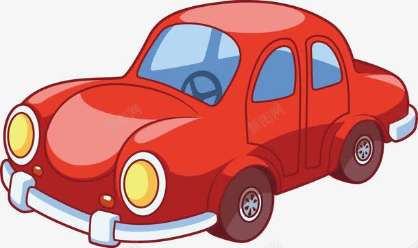 卡通小车png免抠素材_新图网 https://ixintu.com 小轿车 汽车 红色