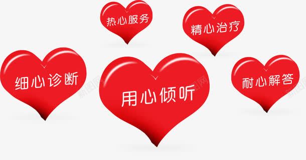五个用心服务png免抠素材_新图网 https://ixintu.com 热心 爱心 用心 用心服务 精心 细心 耐心