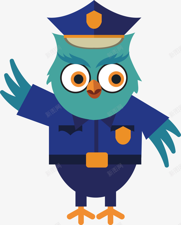维护治安的警察猫头鹰png免抠素材_新图网 https://ixintu.com 保护安全 猫头鹰 矢量png 维护治安 警察 警察猫头鹰