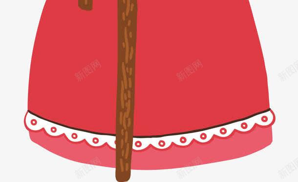 手绘老婆婆png免抠素材_新图网 https://ixintu.com 女性 拐杖 插画 红长裙 老人家 老婆婆卡通