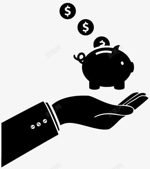 单手托举储蓄罐的手臂图标png_新图网 https://ixintu.com 手掌托举 金币钱币手臂手势托举存钱罐猪储蓄罐金融商务