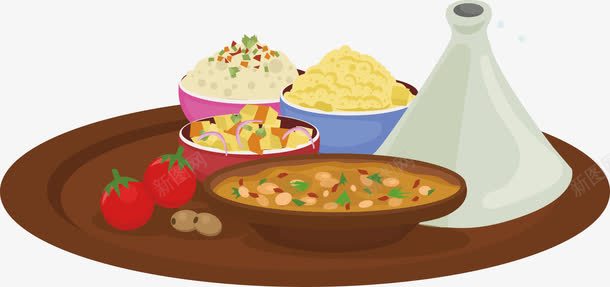 盘子上的食物png免抠素材_新图网 https://ixintu.com 中国各地美食 区域美食 南方家常菜 土豆泥 家常小菜 烧酒 牛肉 矢量源文件 米饭 西红柿