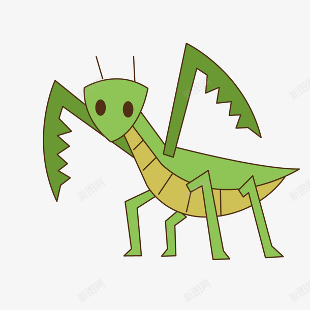 卡通简笔画螳螂png免抠素材_新图网 https://ixintu.com 卡通昆虫 卡通虫子 可爱昆虫 昆虫免扣 螳螂 螳螂简笔画