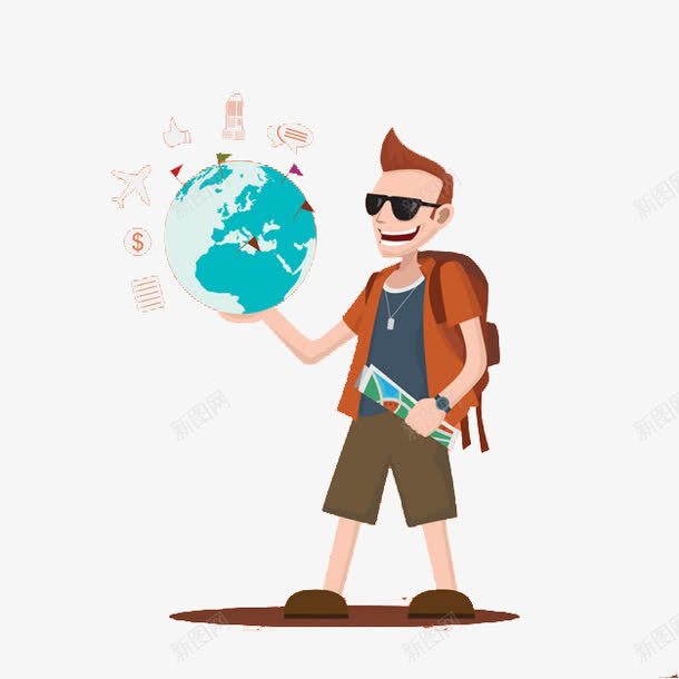 手捧地球仪图标png_新图网 https://ixintu.com 世界 世界各地 世界图标 世界地图 人物 全球 图标 图标包 在世界范围内 地图 地图图标 地球仪 旅游 游客