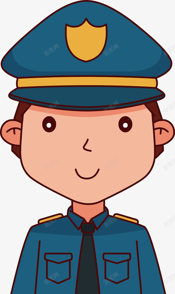 卡通手绘警察png免抠素材_新图网 https://ixintu.com 人民警察 手绘警察 矢量png 维护治安 警察 警察人物