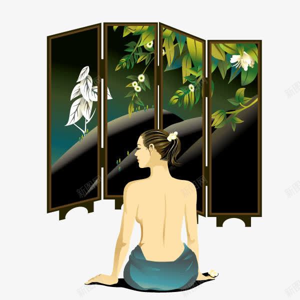 spa女性美女背影复古屏风png免抠素材_新图网 https://ixintu.com spa 复古屏风 女性 女性背影 美女 背影