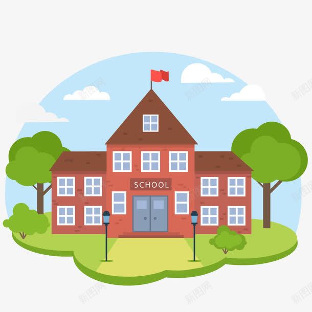 学校png免抠素材_新图网 https://ixintu.com PNG免扣图下载 大门 学习 建筑 房子 教育