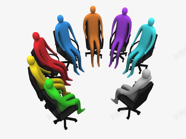 围成一圈的商务人士png免抠素材_新图网 https://ixintu.com 会议 商务探讨 团队合作 绩效反馈 讨论