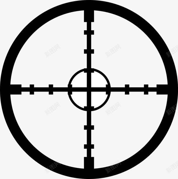 黑色瞄准镜图标png_新图网 https://ixintu.com 标识 狙击镜 狙击镜头 瞄准镜 黑色