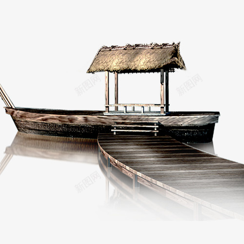 船木制草棚码头png免抠素材_新图网 https://ixintu.com 木制 码头 船 草棚