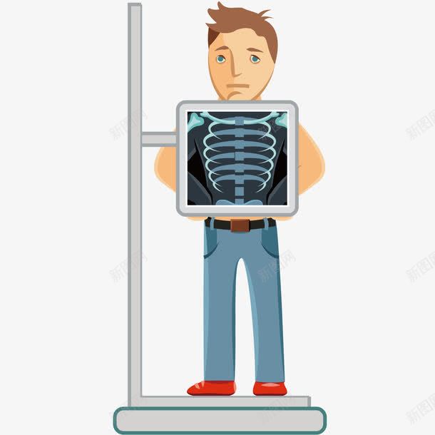 拍胸腔的人png免抠素材_新图网 https://ixintu.com 体检 医院 患者 检查 病人
