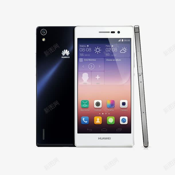 华为p9手机png免抠素材_新图网 https://ixintu.com 华为p9 华为p9手机 手机 数码产品 电子 白色正反面 颜色