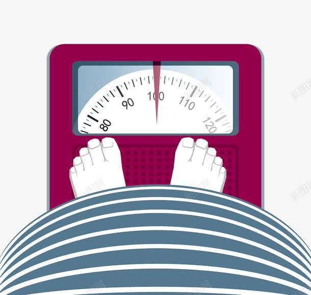 大肚腩称体重插图png免抠素材_新图网 https://ixintu.com 俯拍 大肚子 大肚腩 条纹衣服 测体重插图 称体重