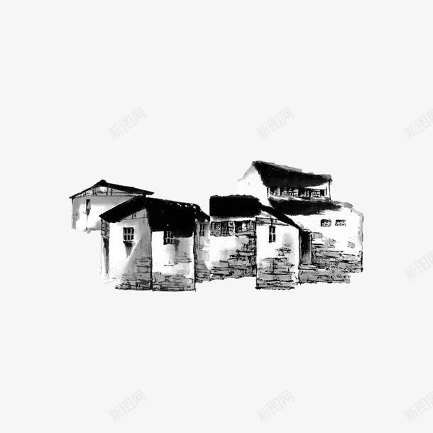 当代水墨屋中国风png免抠素材_新图网 https://ixintu.com 中国风 国学 水墨屋 装饰