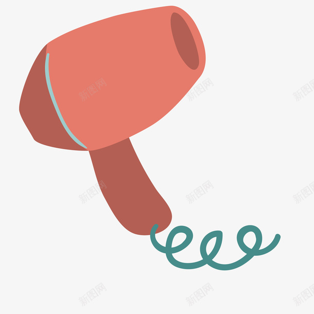 卡通吹风机标签png免抠素材_新图网 https://ixintu.com 卡通 吹风机 工具 标签设计 理发店 电器 红色