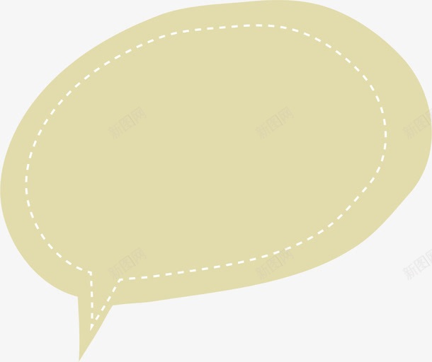 土黄色对话框png免抠素材_新图网 https://ixintu.com VI 卡通 土黄色 对话框 线条 边框