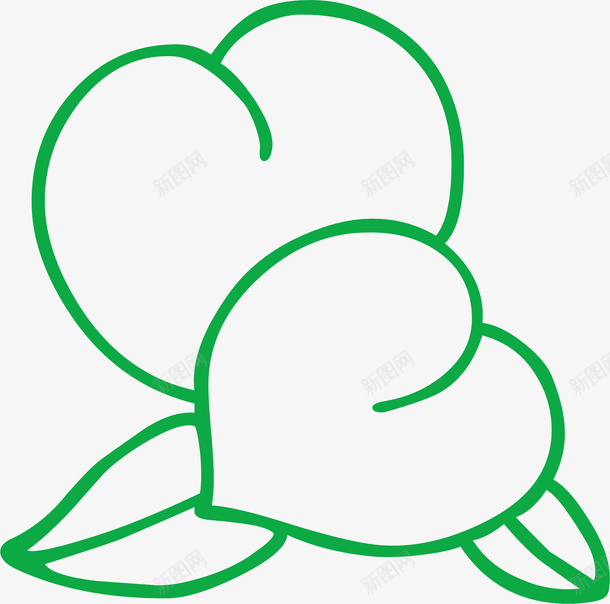 绿色桃子矢量图eps免抠素材_新图网 https://ixintu.com 切水果 桃子 水果 水果苹果 简笔水果 简笔画 矢量图