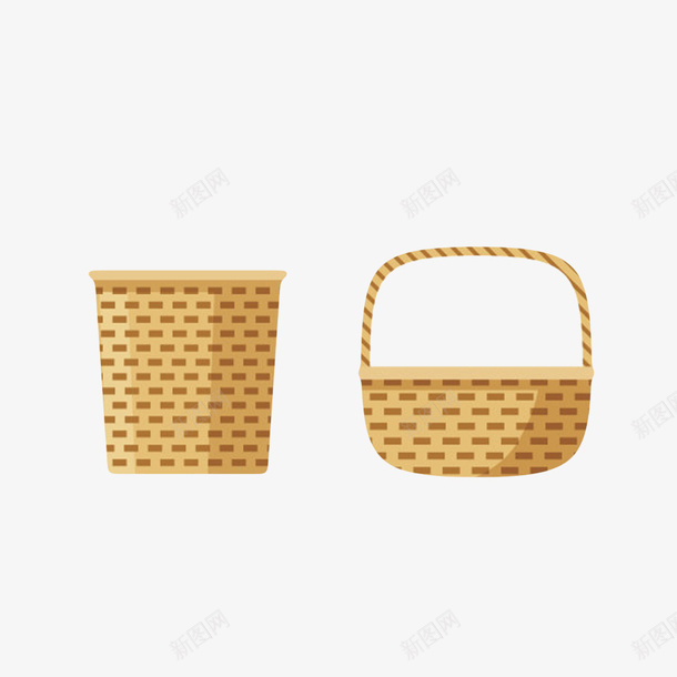 棕色容器篮子和垃圾桶编织物卡通png免抠素材_新图网 https://ixintu.com 卡通 垃圾桶 小巧 手工 方便 有朦胧感 篮子 编织物 轻巧 轻薄