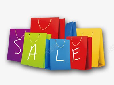 SALE卡通手提袋png免抠素材_新图网 https://ixintu.com SALE 卡通 彩色 礼物袋 购物袋