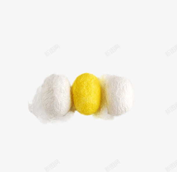 实物蚕丝球三个png免抠素材_新图网 https://ixintu.com 天然蚕丝 桑蚕丝 桑蚕文化 白色蚕丝球 美容护肤 胶原蛋白 蚕丝 蚕丝球 蚕茧 蚕蛾 黄色