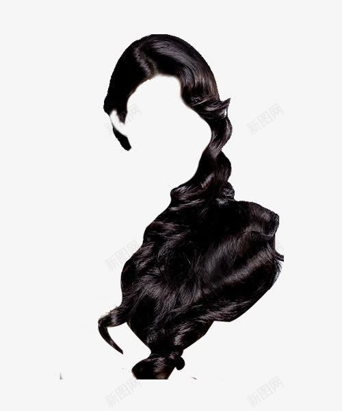 黑色女士头发长发假发png免抠素材_新图网 https://ixintu.com 假发 头发 女士 长发 黑色